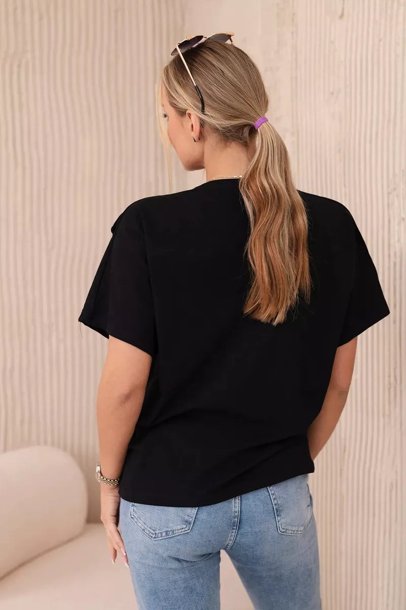 Women's black T-shirt Korin