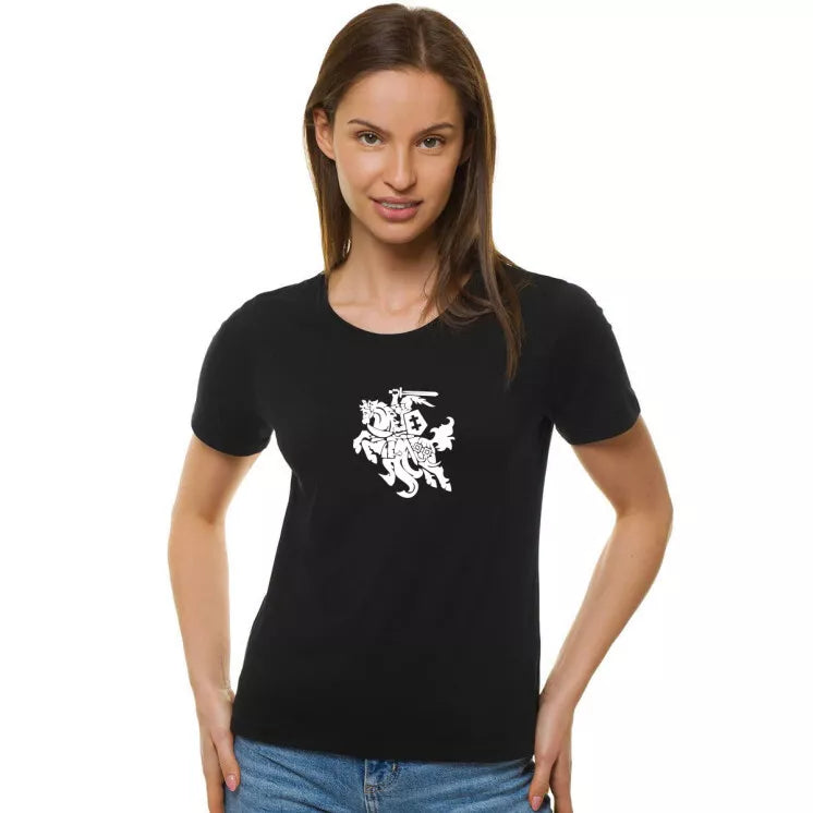 Women's black T-shirt Vytis