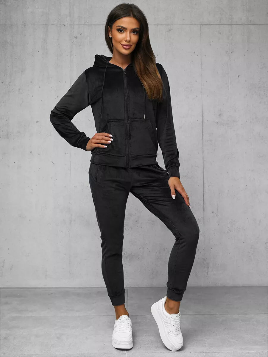 Women's black velour set Softi