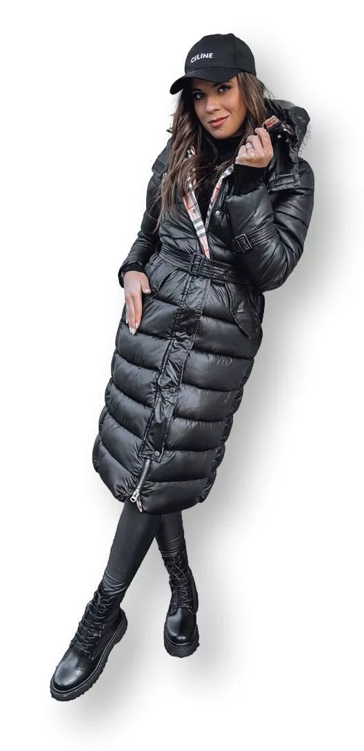 Women's black winter coat Flake