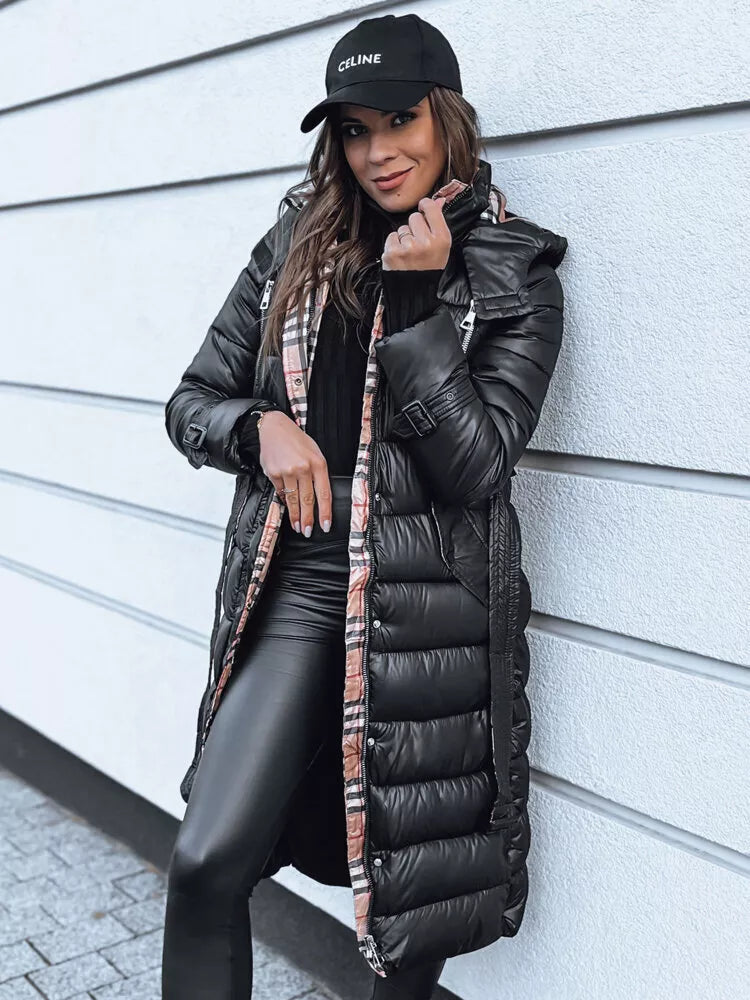 Women's black winter coat Flake