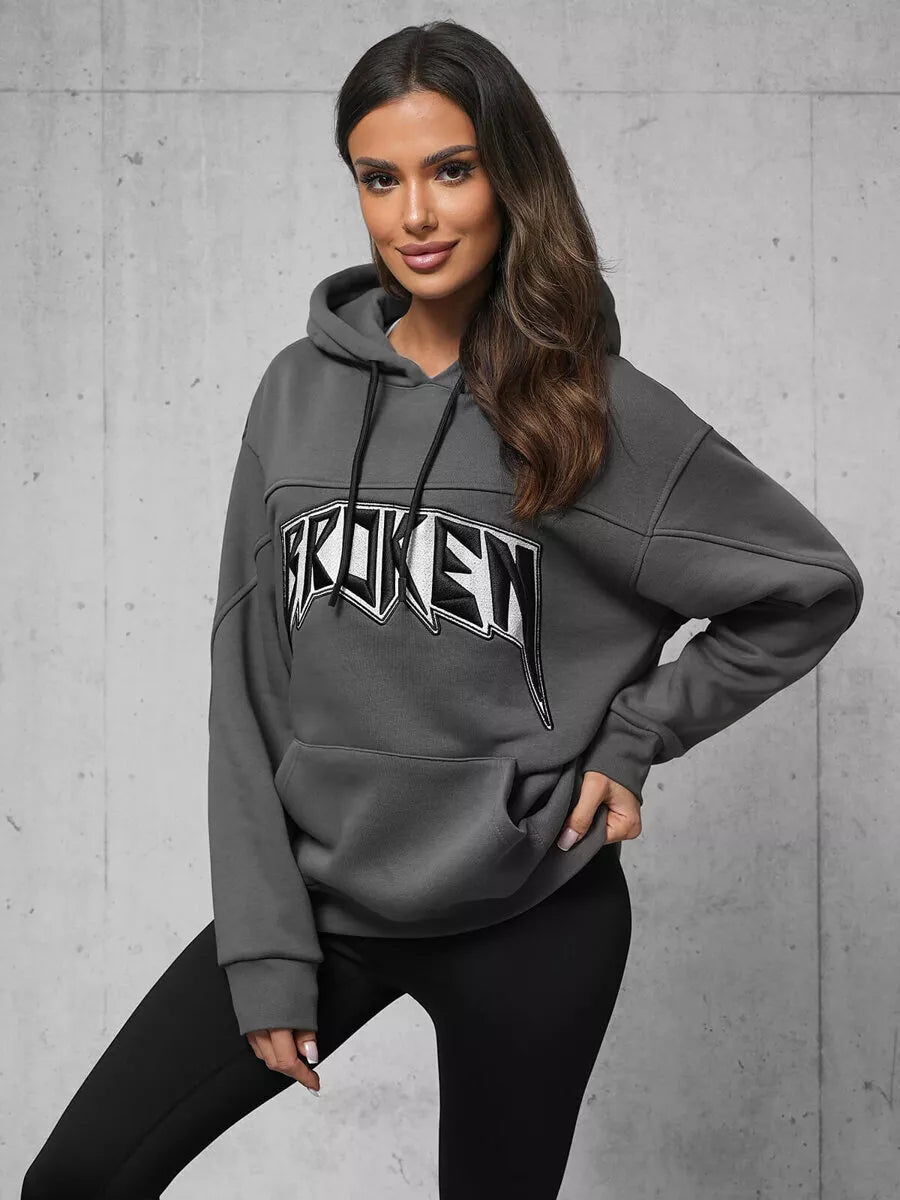 Women's gray sweater Broken