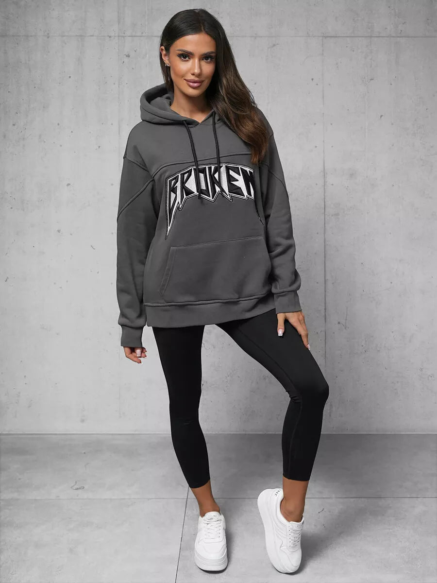 Women's gray sweater Broken