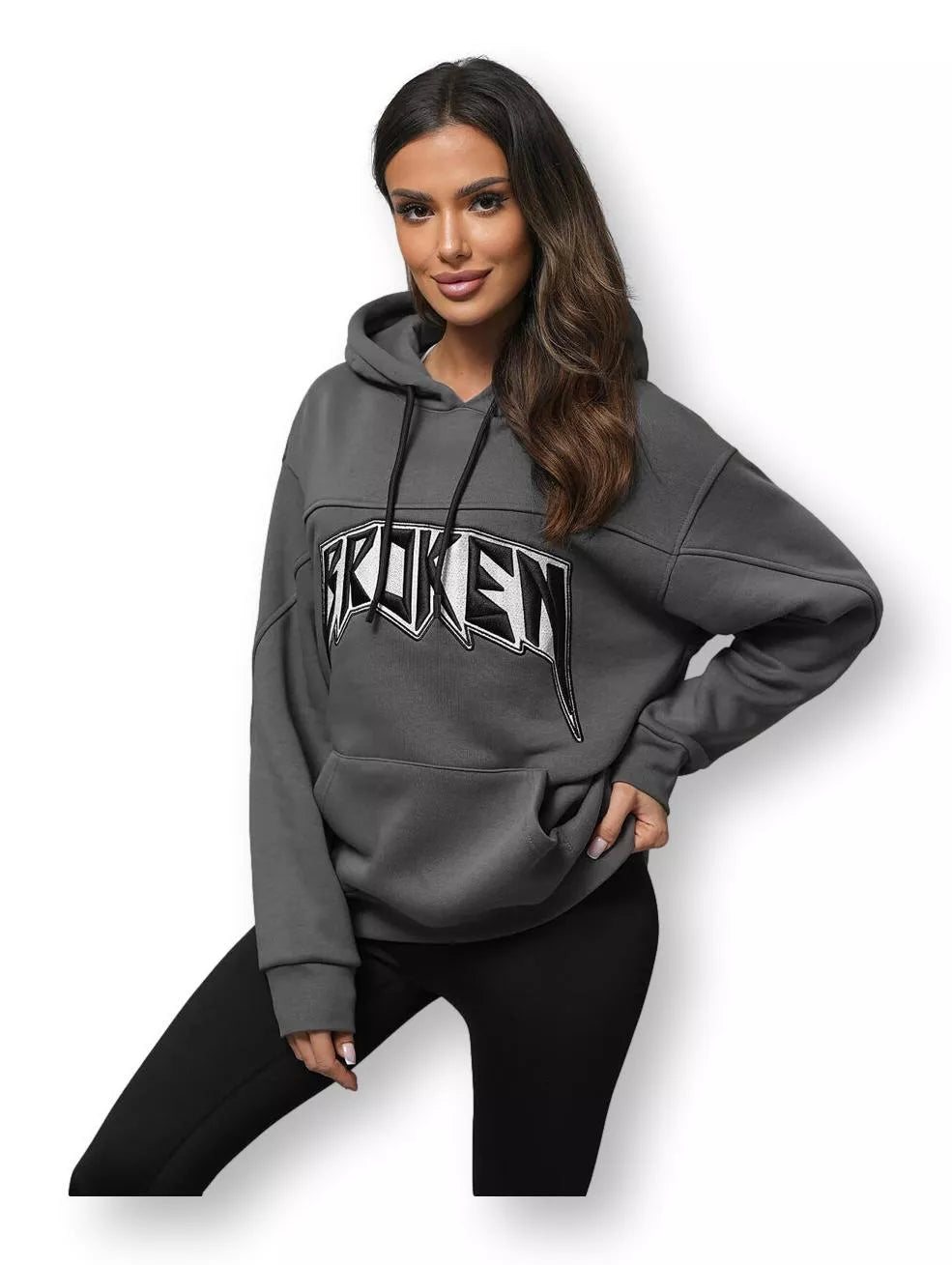 Women's gray sweater Broken