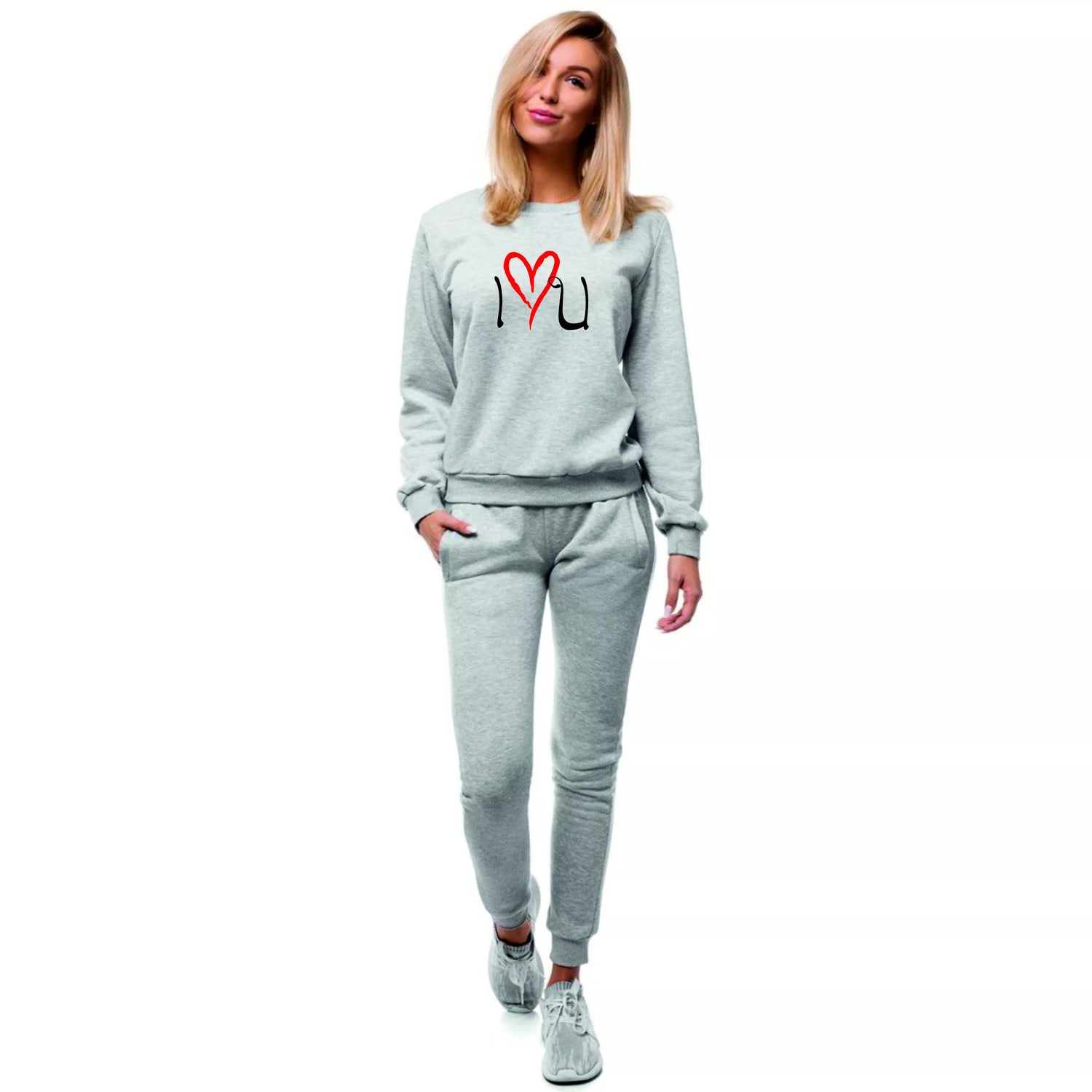 Women's gray sweater Love