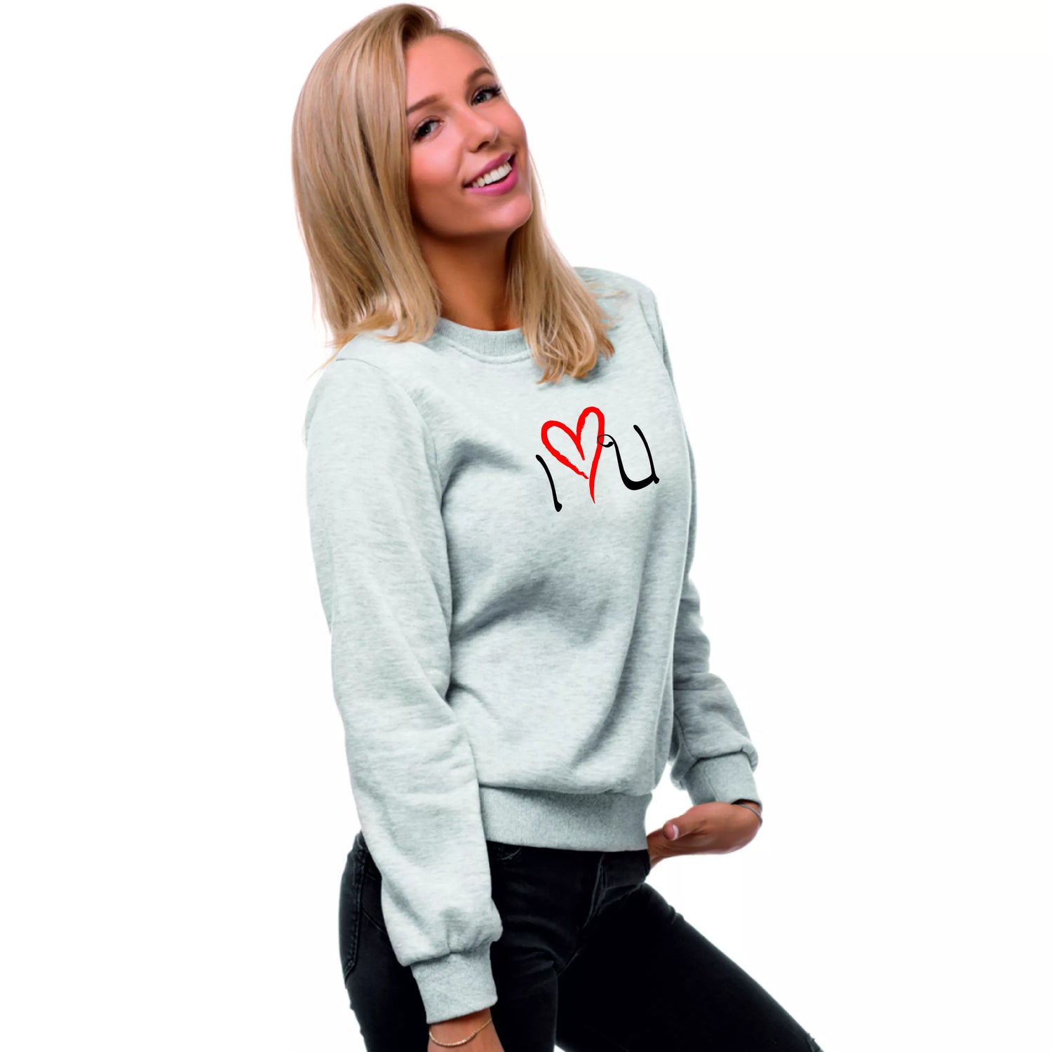 Women's gray sweater Love
