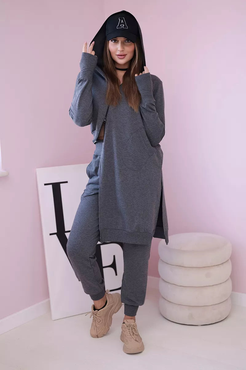 Women's grey Donni suit.