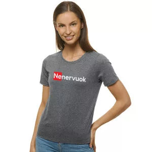 Women's gray T-shirt Don't be nervous