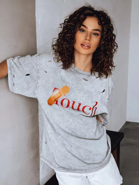 Women's gray T-shirt Ouch