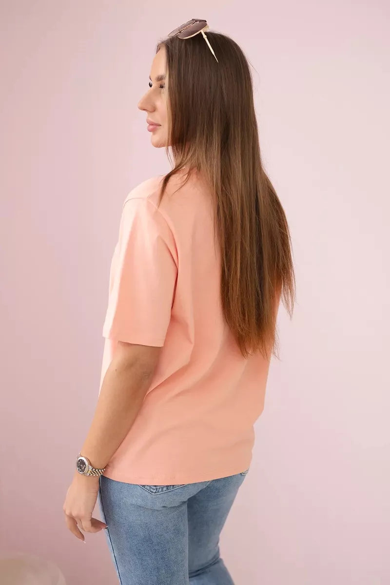 Women's peach-colored T-shirt Madame