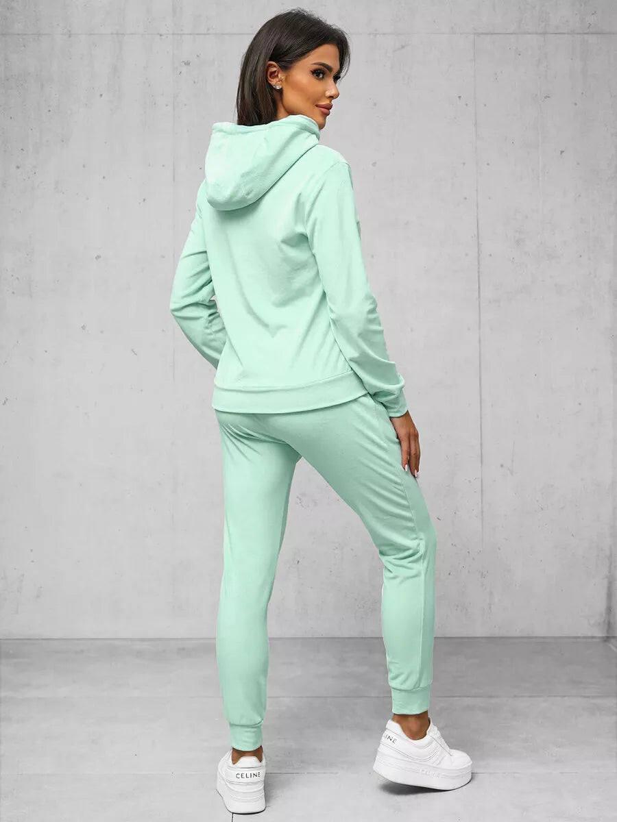 Women's mint-colored velour set Softi