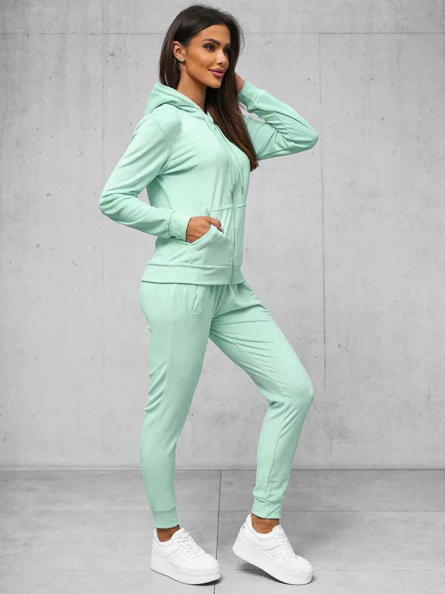 Women's mint-colored velour set Softi
