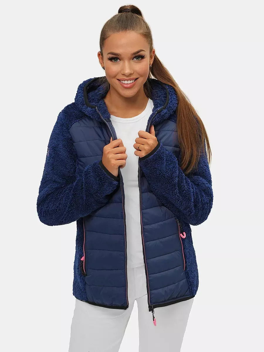 Women's thin dark blue down jacket Amor