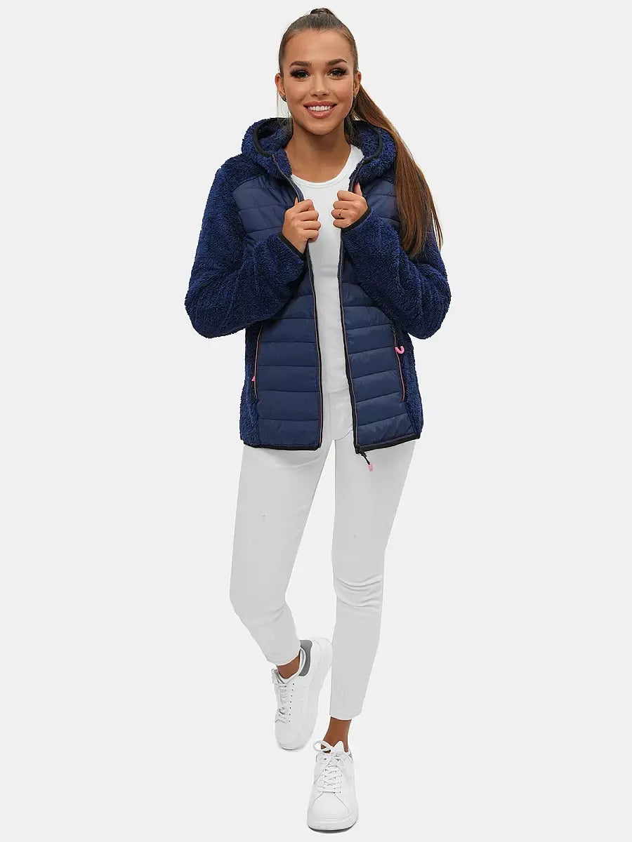 Women's thin dark blue down jacket Amor