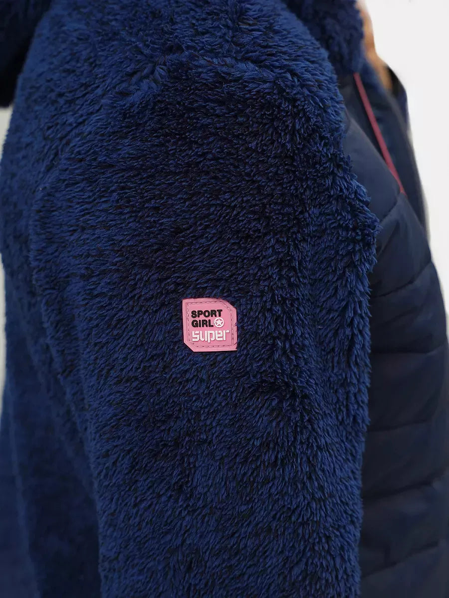 Women's thin dark blue down jacket Amor