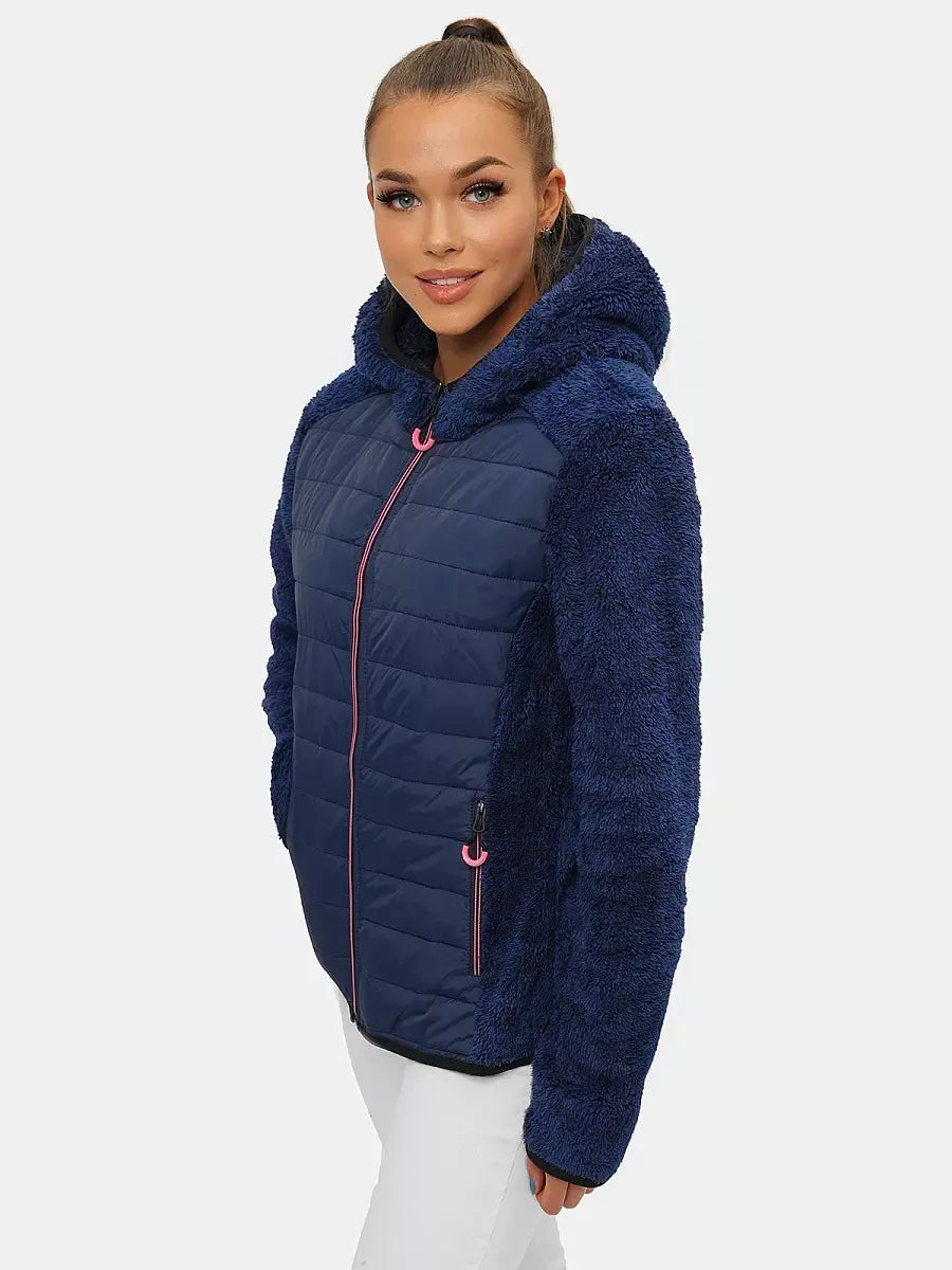 Women's thin dark blue down jacket Amor