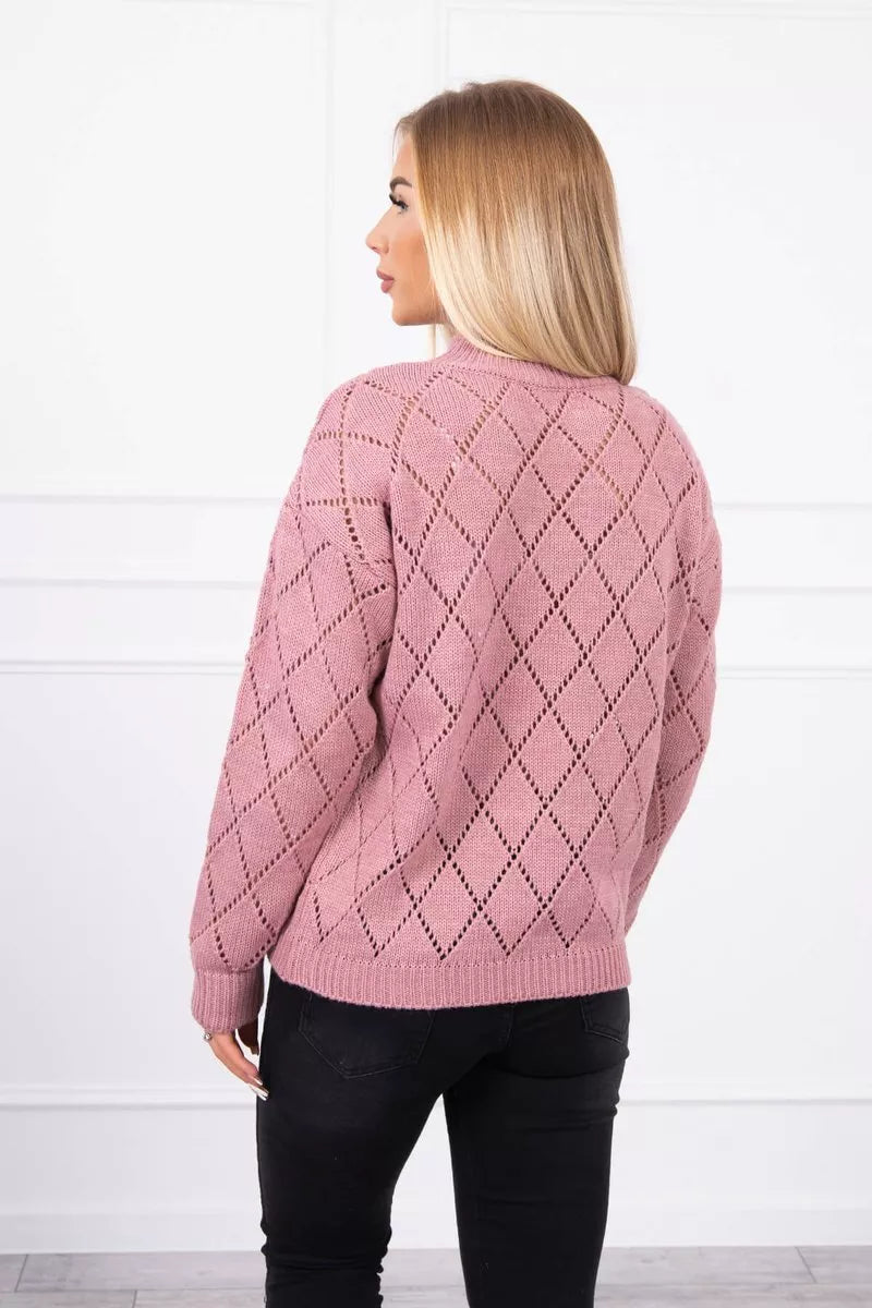Women's pink sweater Rhombus 