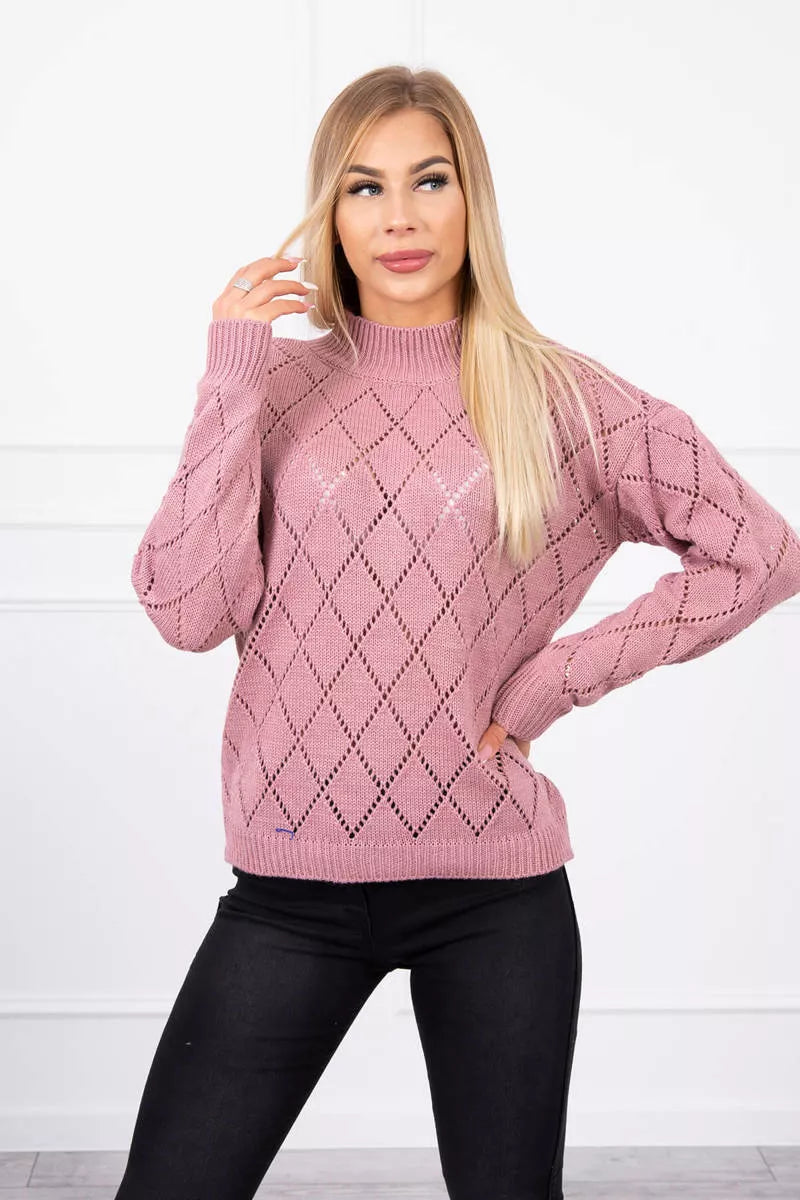 Women's pink sweater Rhombus 