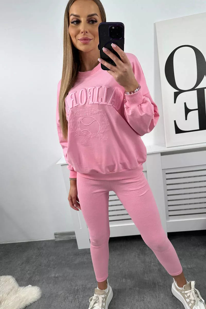 Women's pink California set.