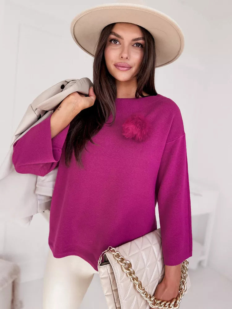 Women's pink oversized sweater Justi