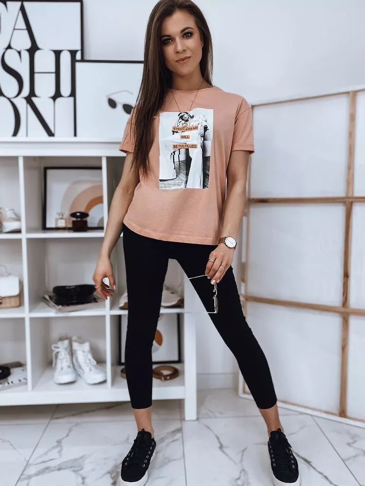 Women's pink T-shirt Dream