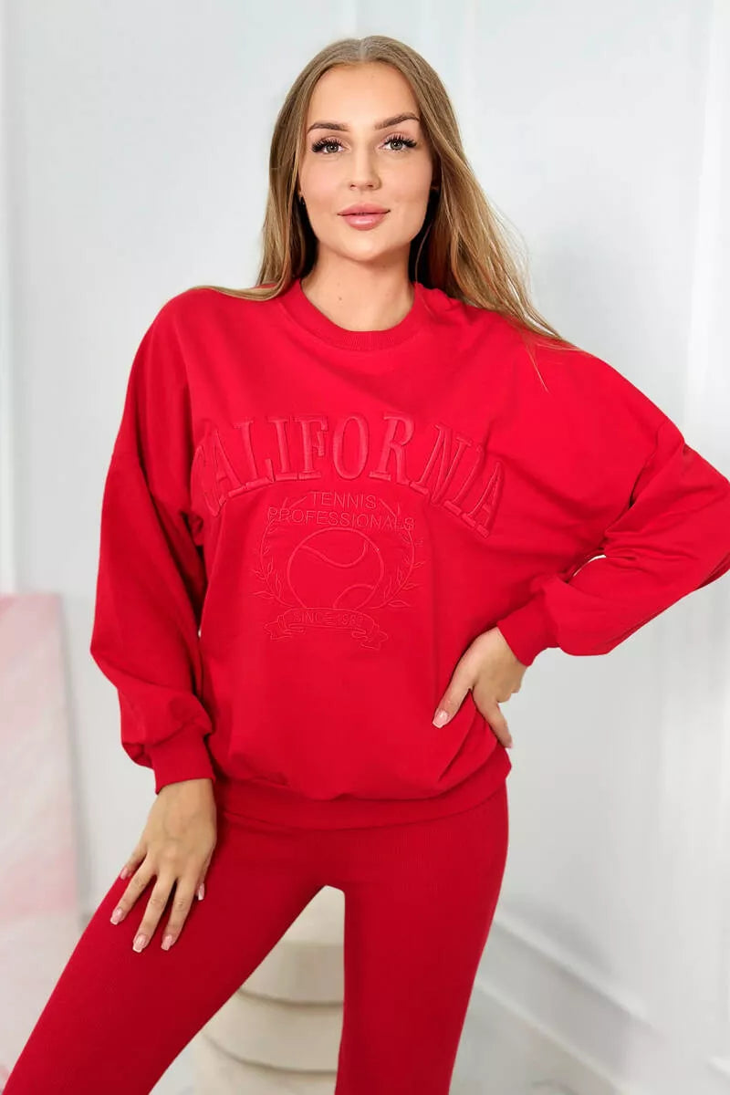 Women's red California set.