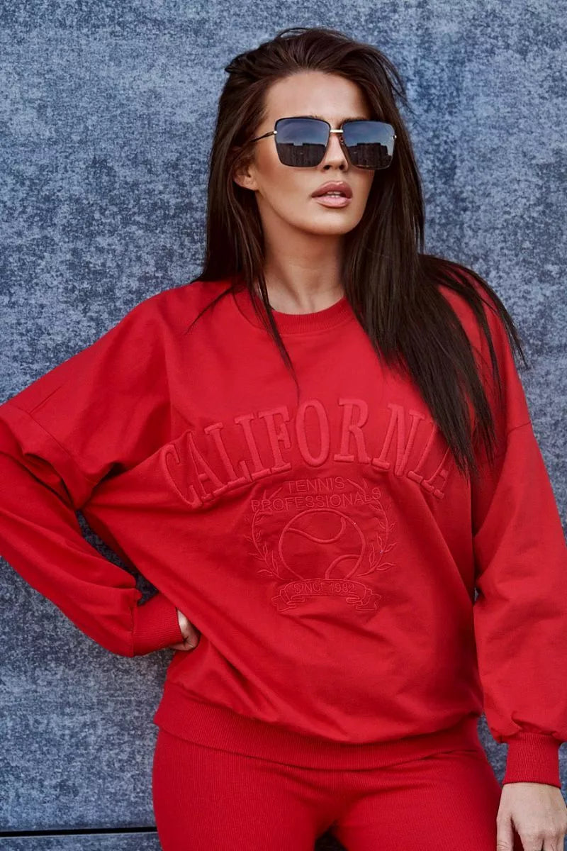 Women's red California set.