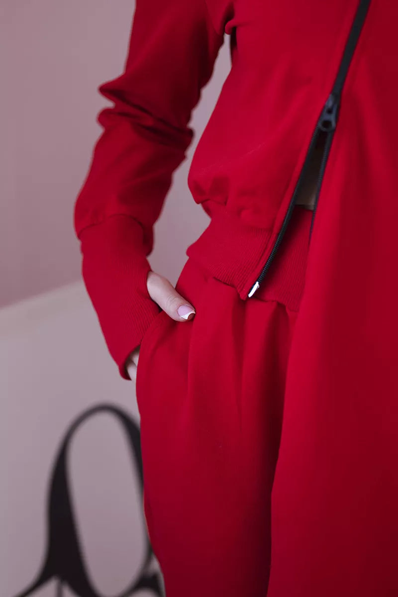 Women's red Donni set.