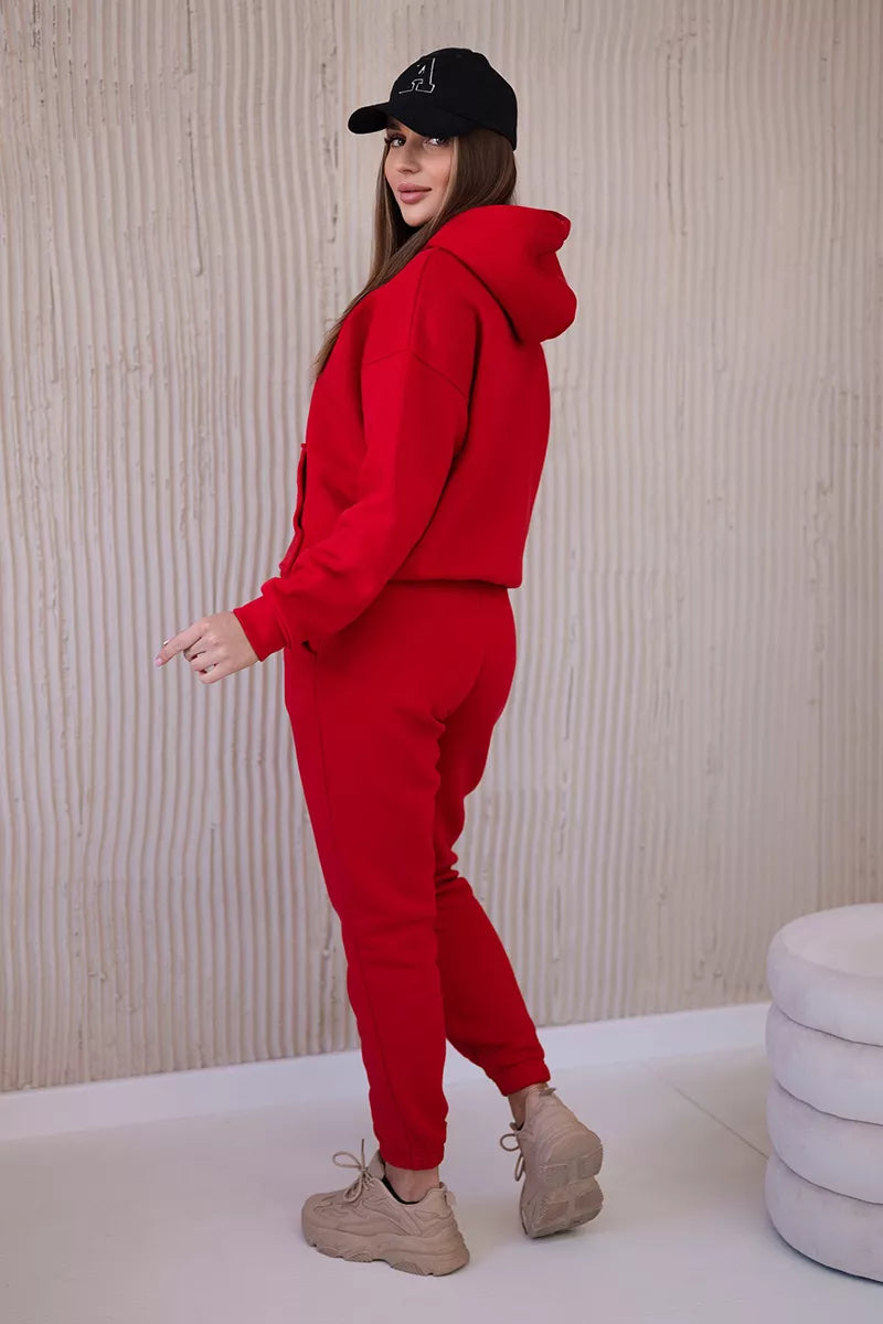 Women's red Soni set.