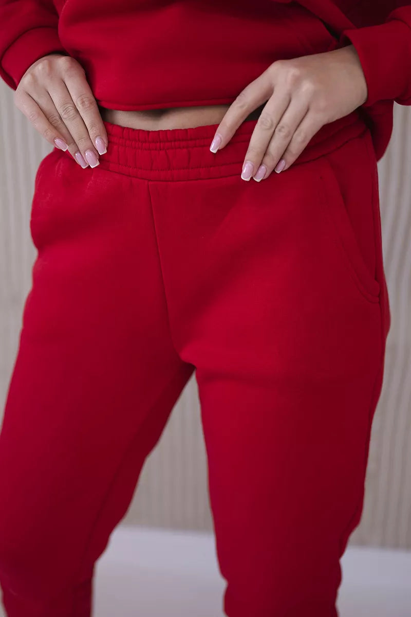 Women's red Soni set.