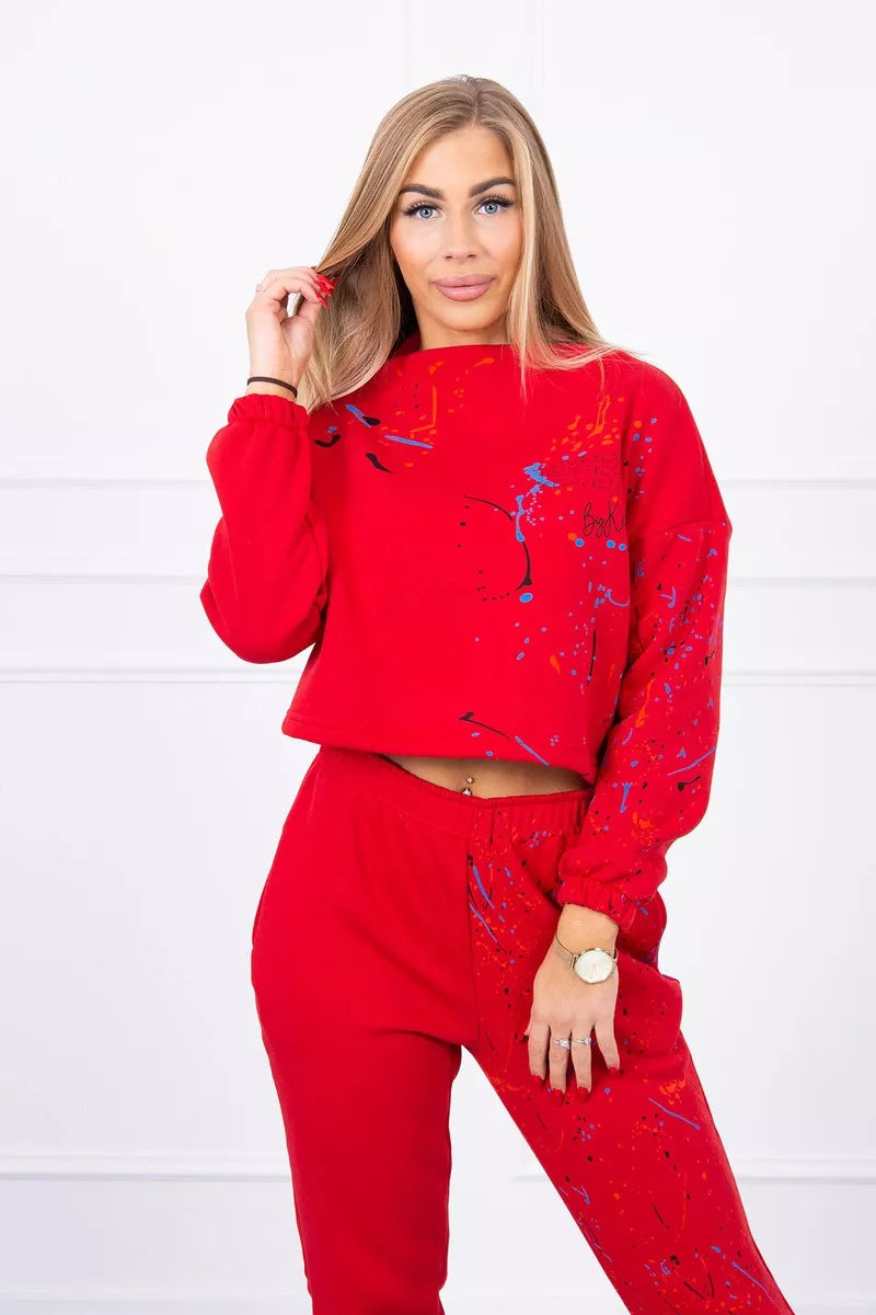 Women's red Splash outfit.