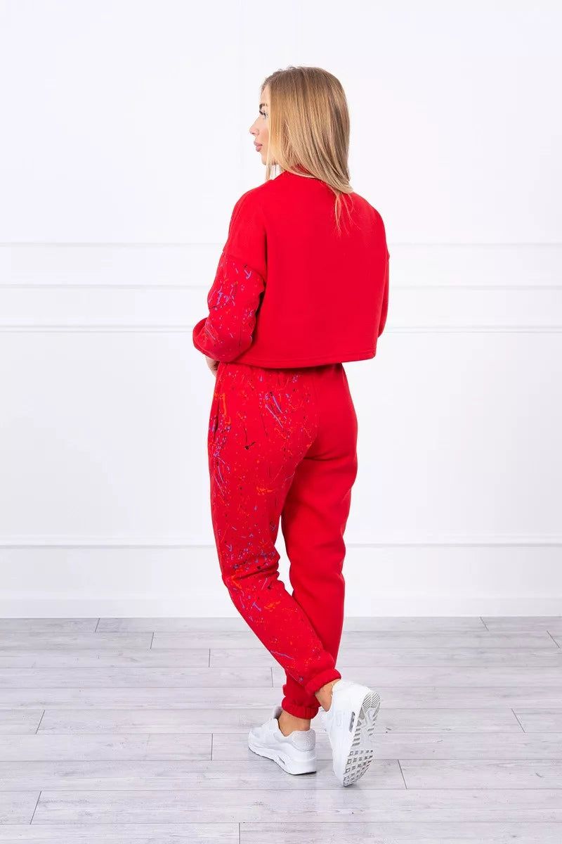 Women's red Splash outfit.