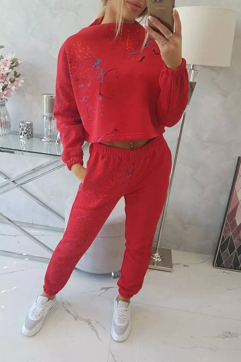 Women's red Splash outfit.