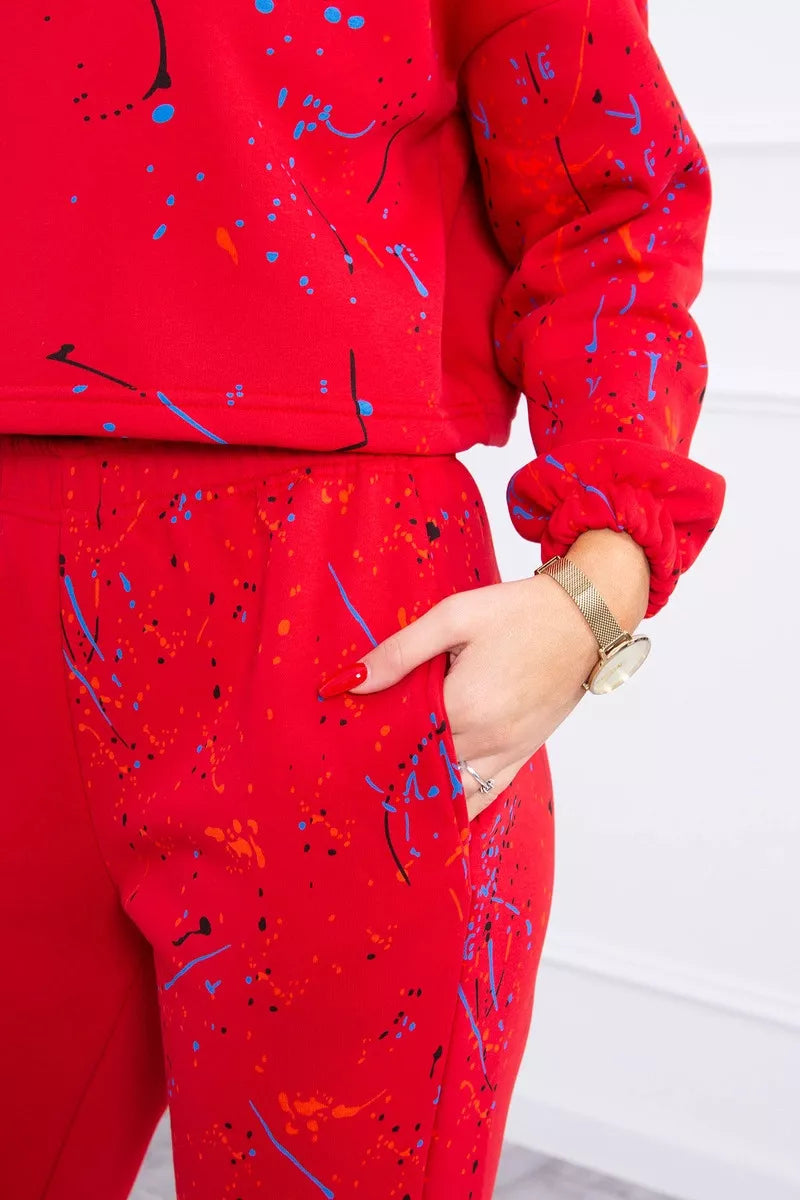 Women's red Splash outfit.