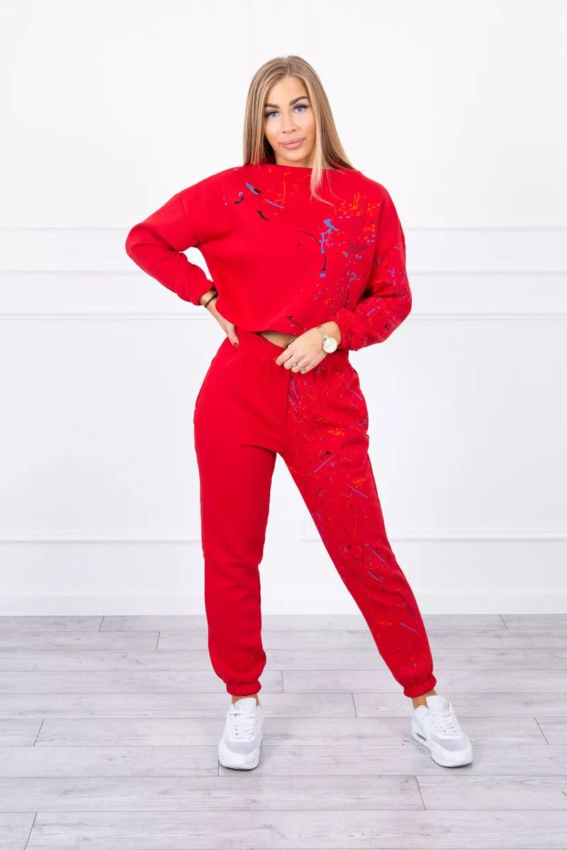 Women's red Splash outfit.