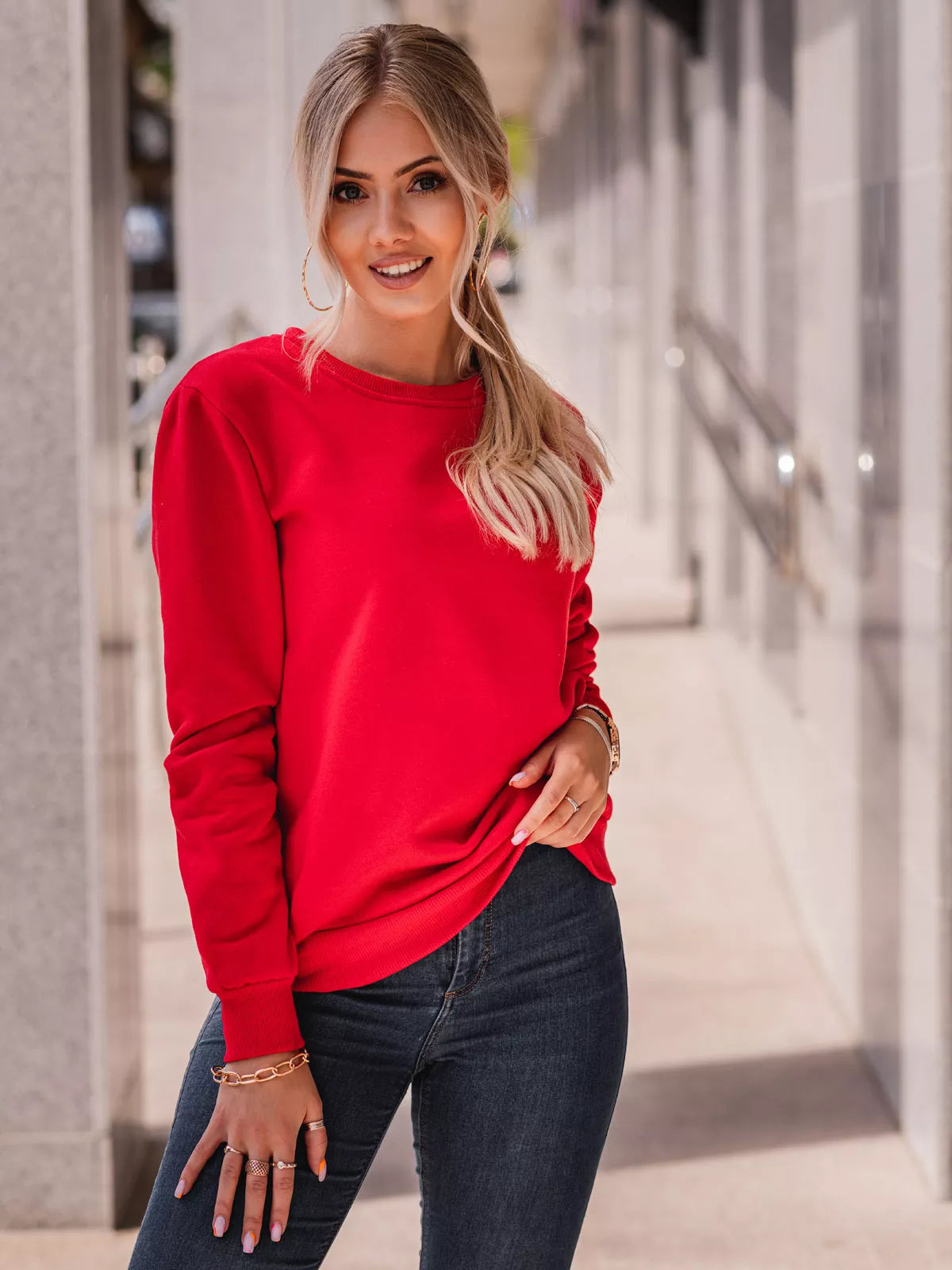 Women's red sweater Kober