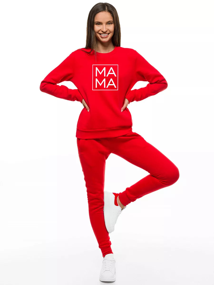 Women's red sweater MAMA