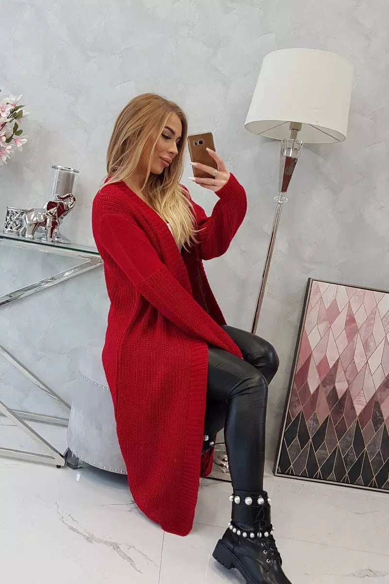 Women's red cardigan Longy 