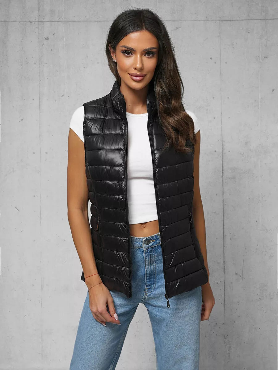 Women's shiny black vest Spark