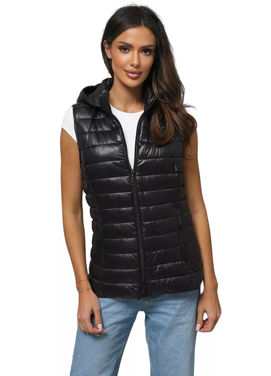 Women's shiny black vest Spark
