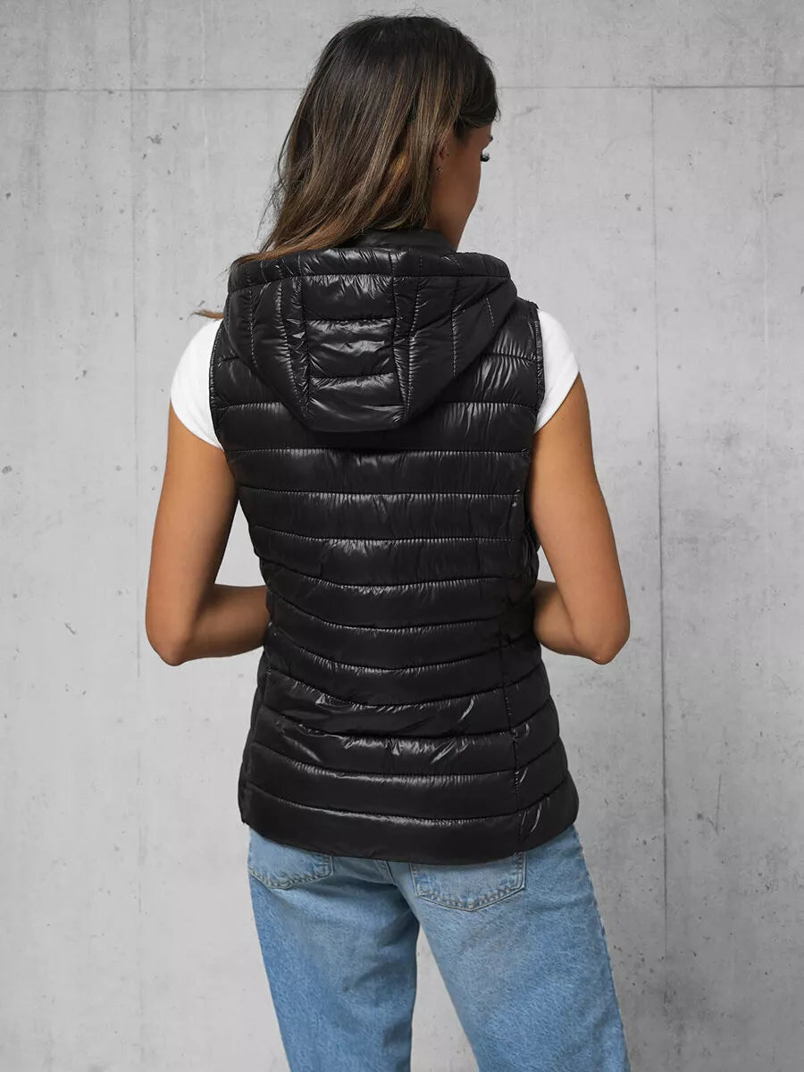 Women's shiny black vest Spark