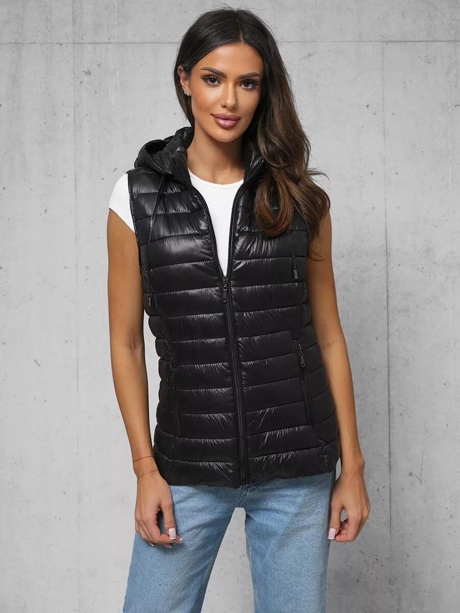 Women's shiny black vest Spark