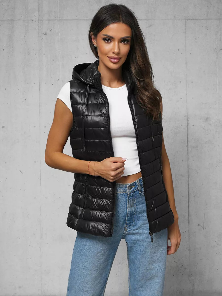 Women's shiny black vest Spark