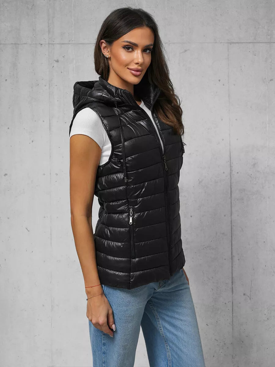 Women's shiny black vest Spark