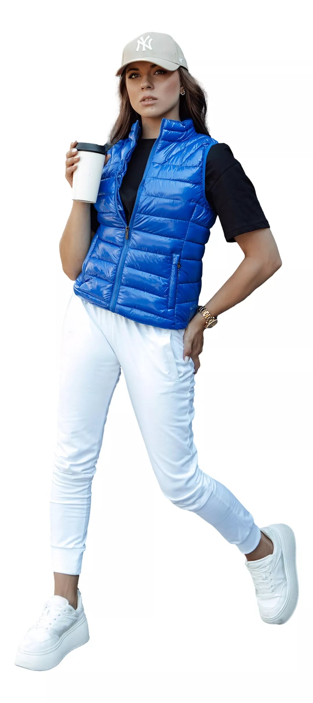 Women's bright blue vest Viano