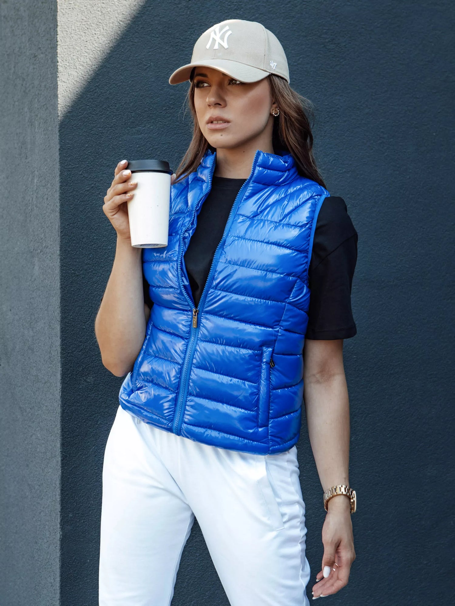 Women's bright blue vest Viano