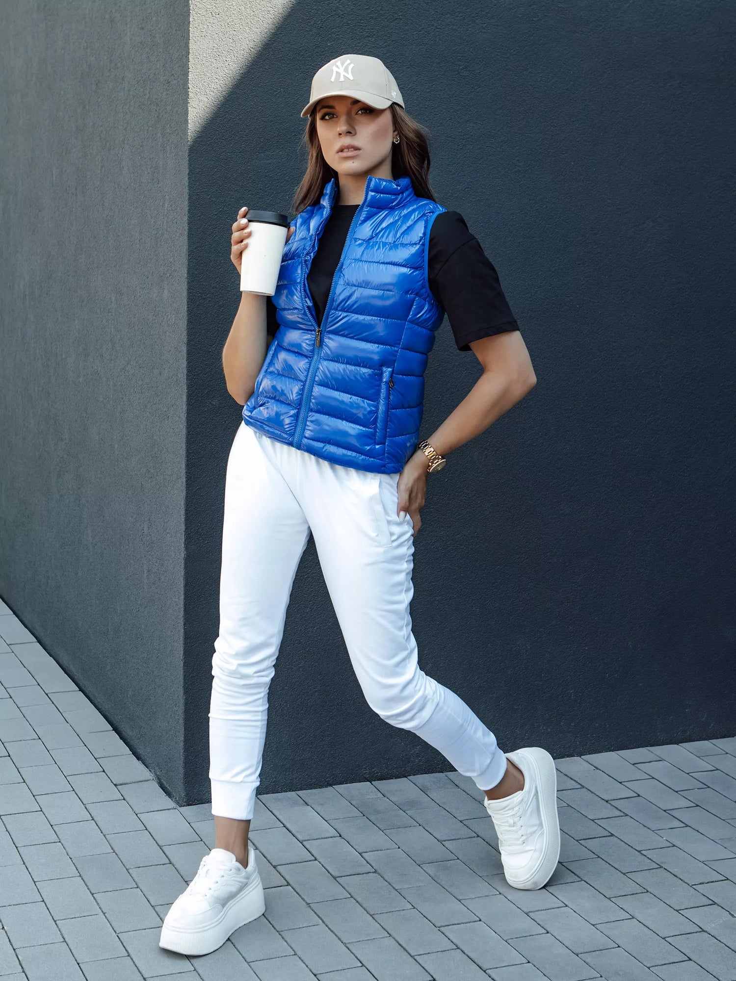 Women's bright blue vest Viano