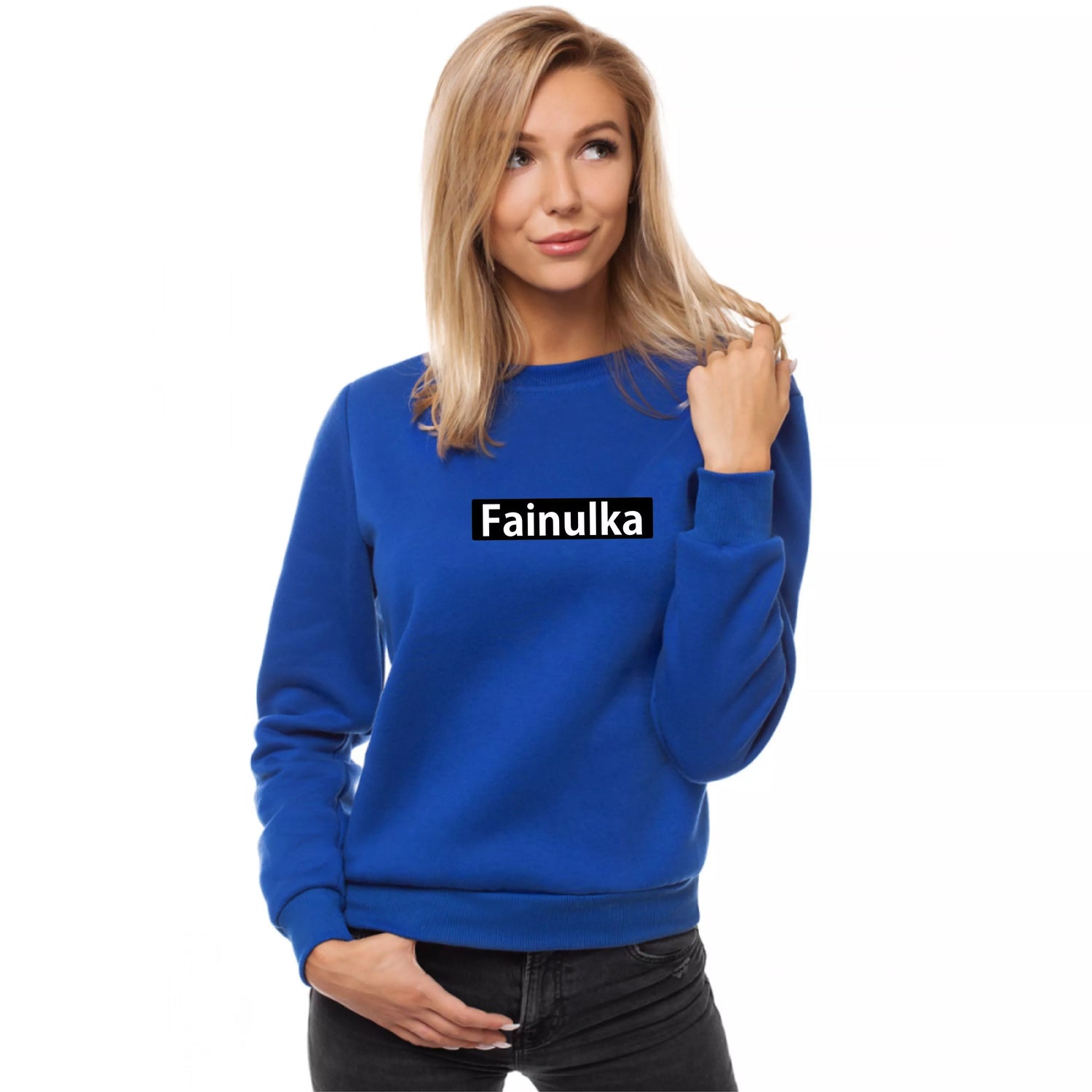 Women's bright blue sweater Fainulka
