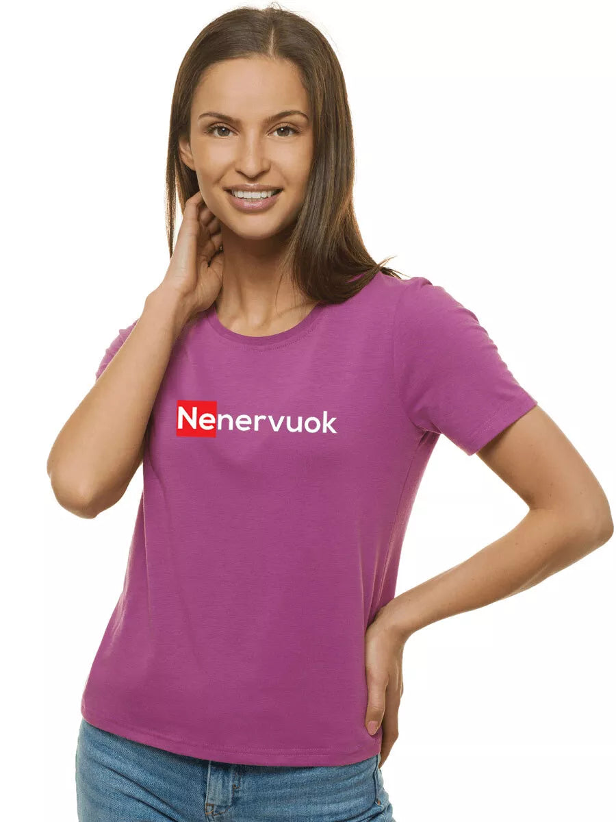 Women's lilac T-shirt Don't be nervous