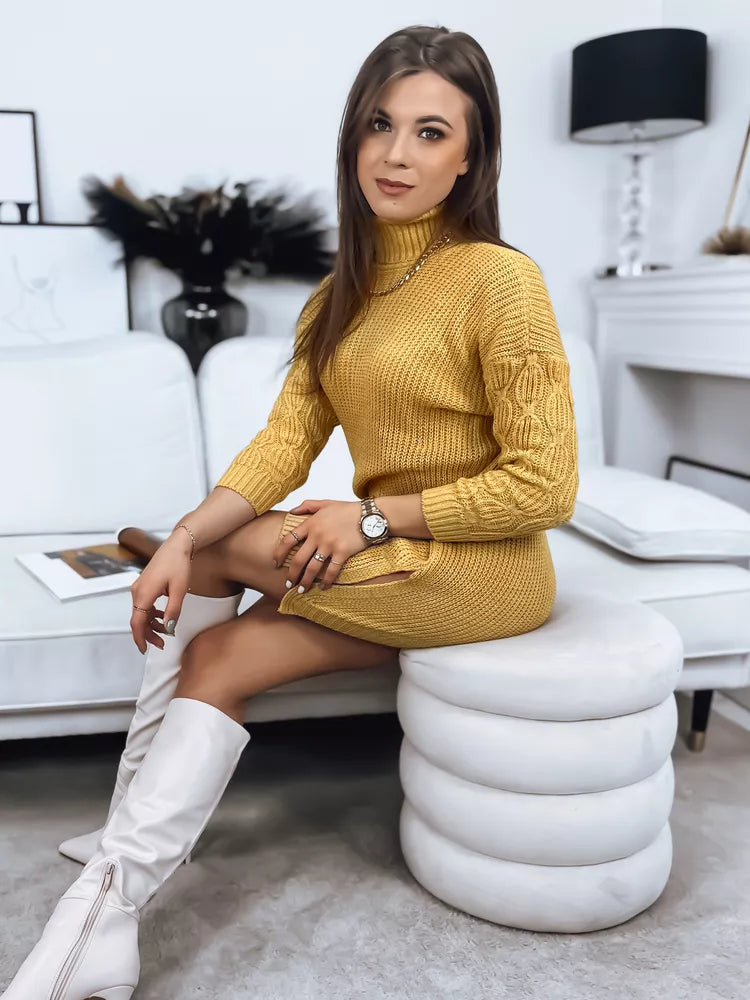 Women's knitted yellow dress Piron